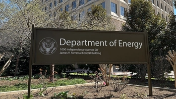 Department of Energy headquarters sign at 1000 Independence Avenue SW, James V. Forrestal Federal Building